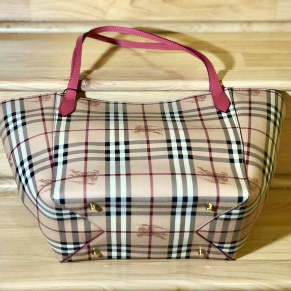 NWT BURBERRY HAYMARKET CHECK SMALL CANTERBURY BAG TOTE - Picture 3 of 6